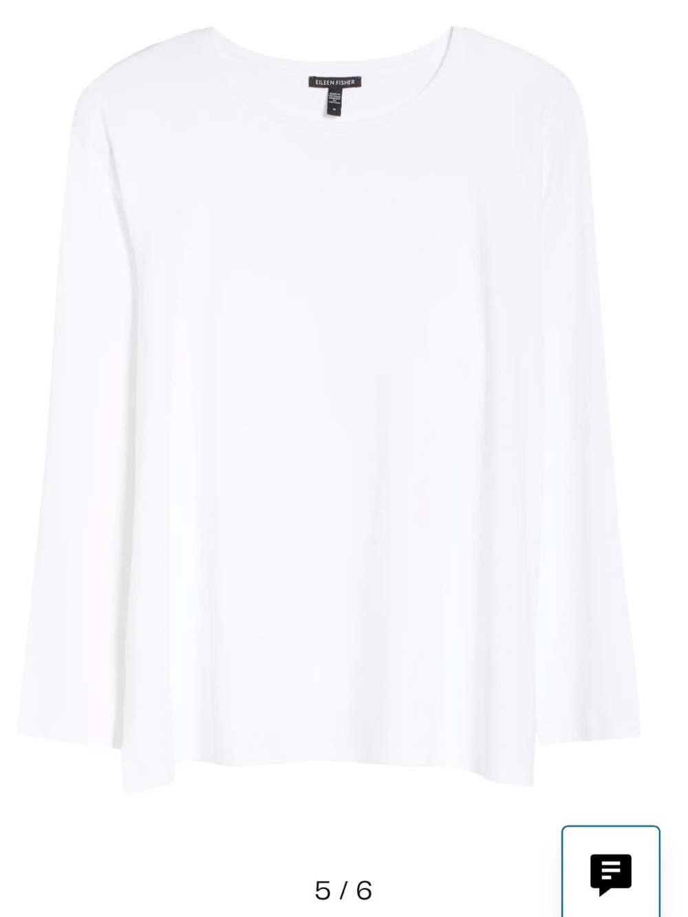 Eileen Fisher White Crewneck Long Sleeve Top